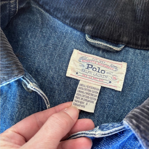Vintage Polo Ralph Lauren Denim Hunting /Utility/Chore Jacket Size Large Pockets - Picture 15 of 16